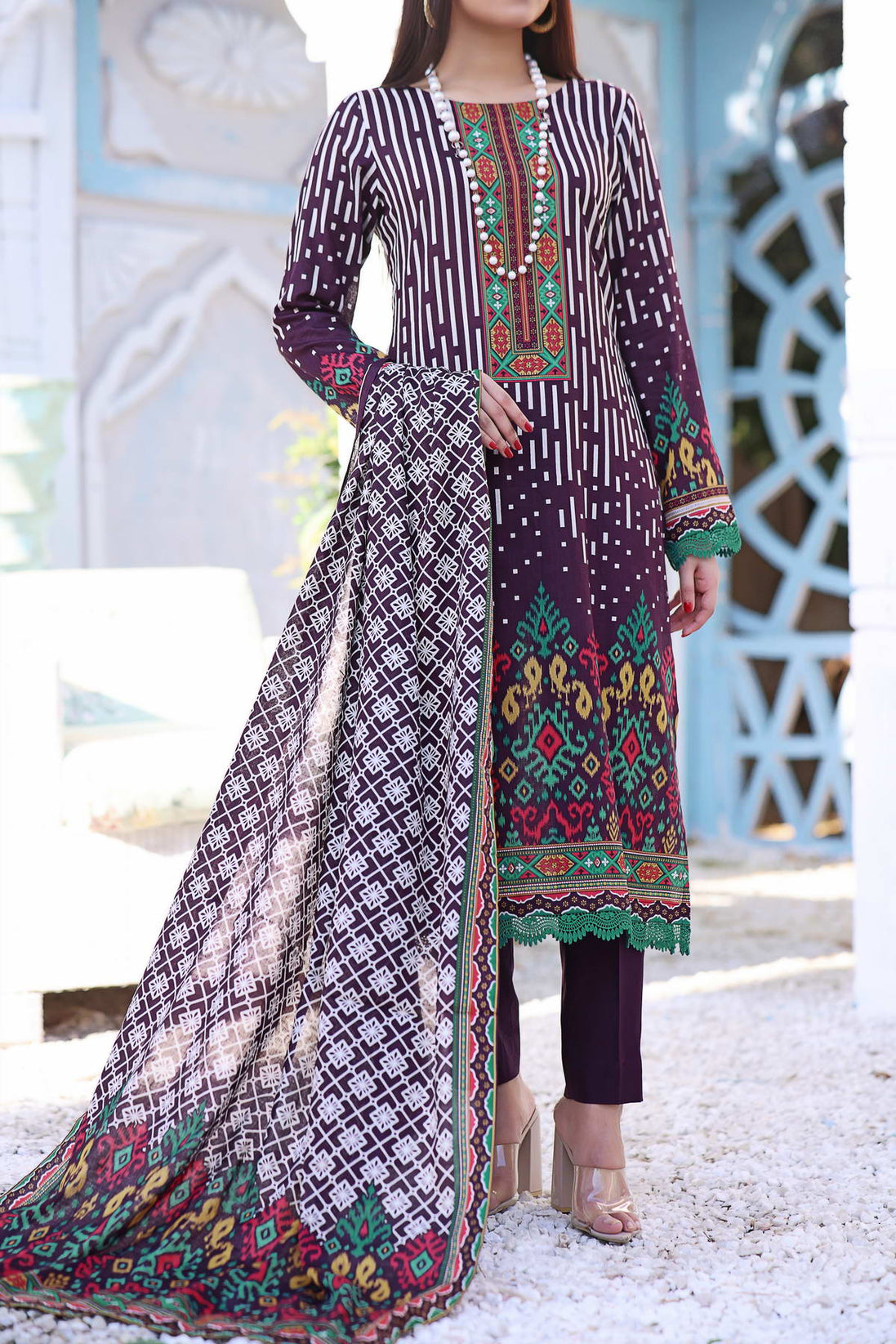 Daman Print Lawn`23 D#808 Purple