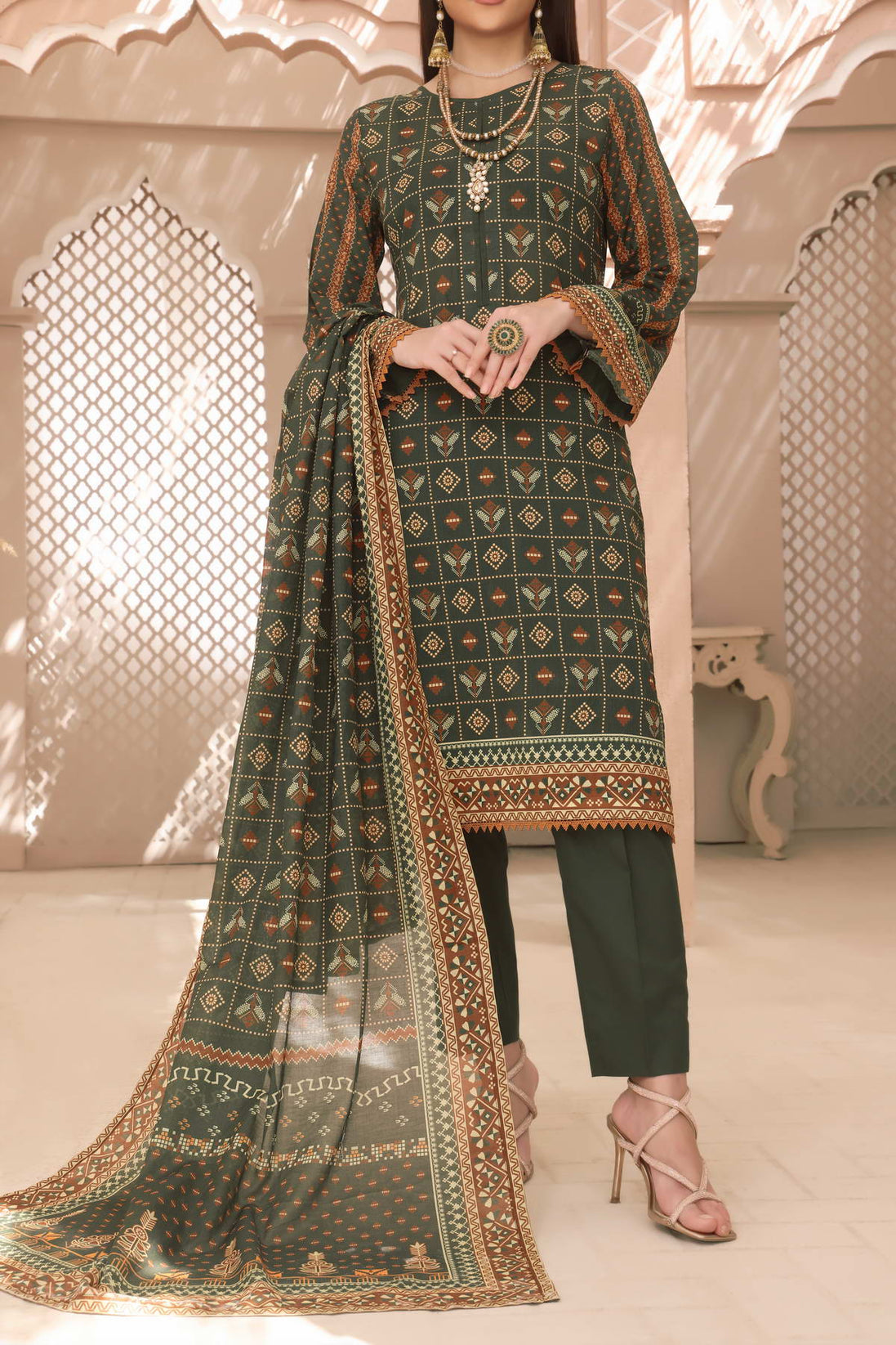Misri Digital Print Lawn'23 D#03 Green