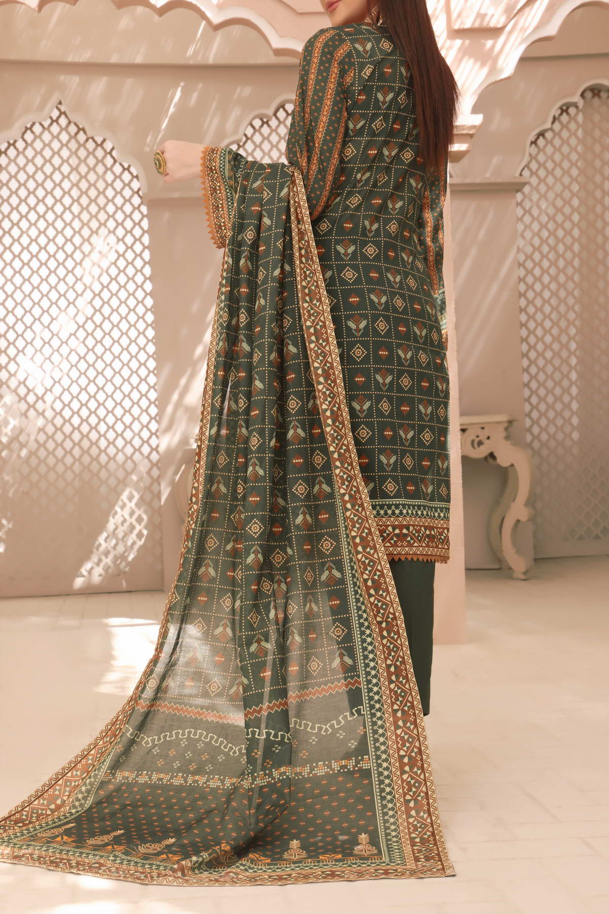 Misri Digital Print Lawn'23 D#03 Green