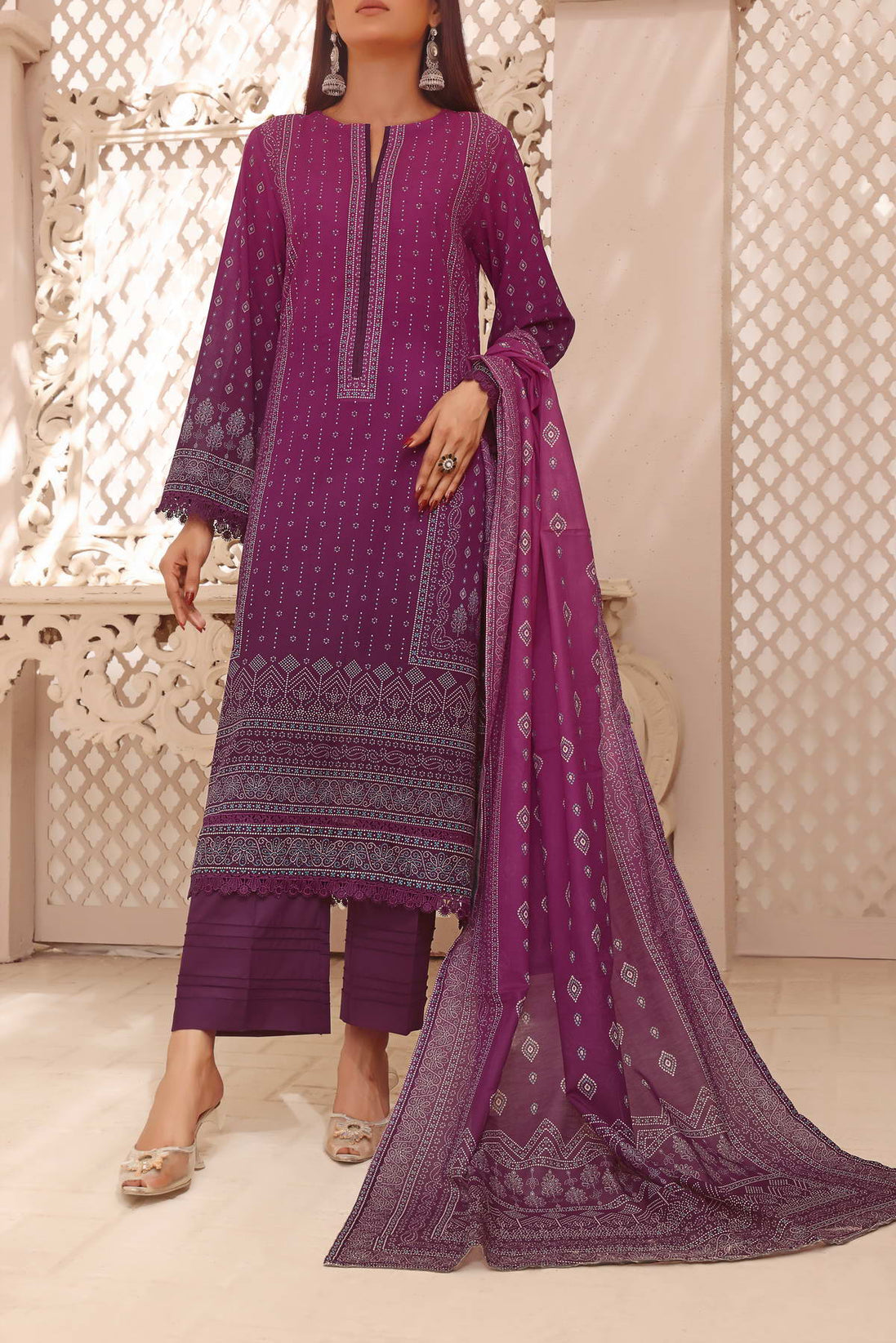 Misri Digital Print Lawn'23 D#17 Purple