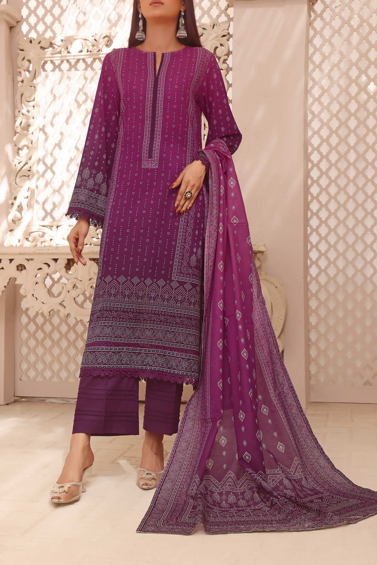 Misri Digital Print Lawn'23 D#17 Purple