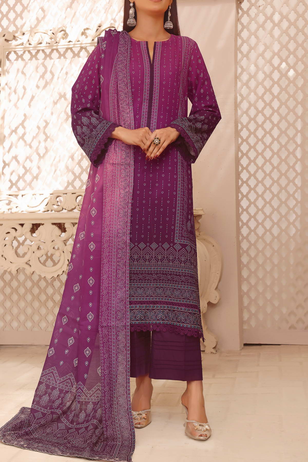 Misri Digital Print Lawn'23 D#17 Purple