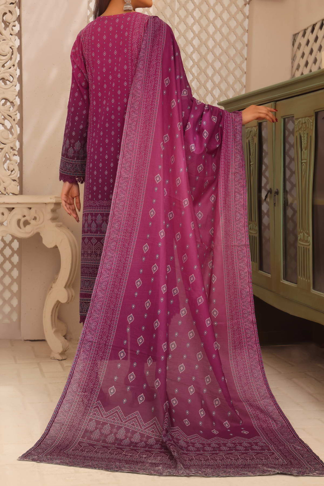 Misri Digital Print Lawn'23 D#17 Purple