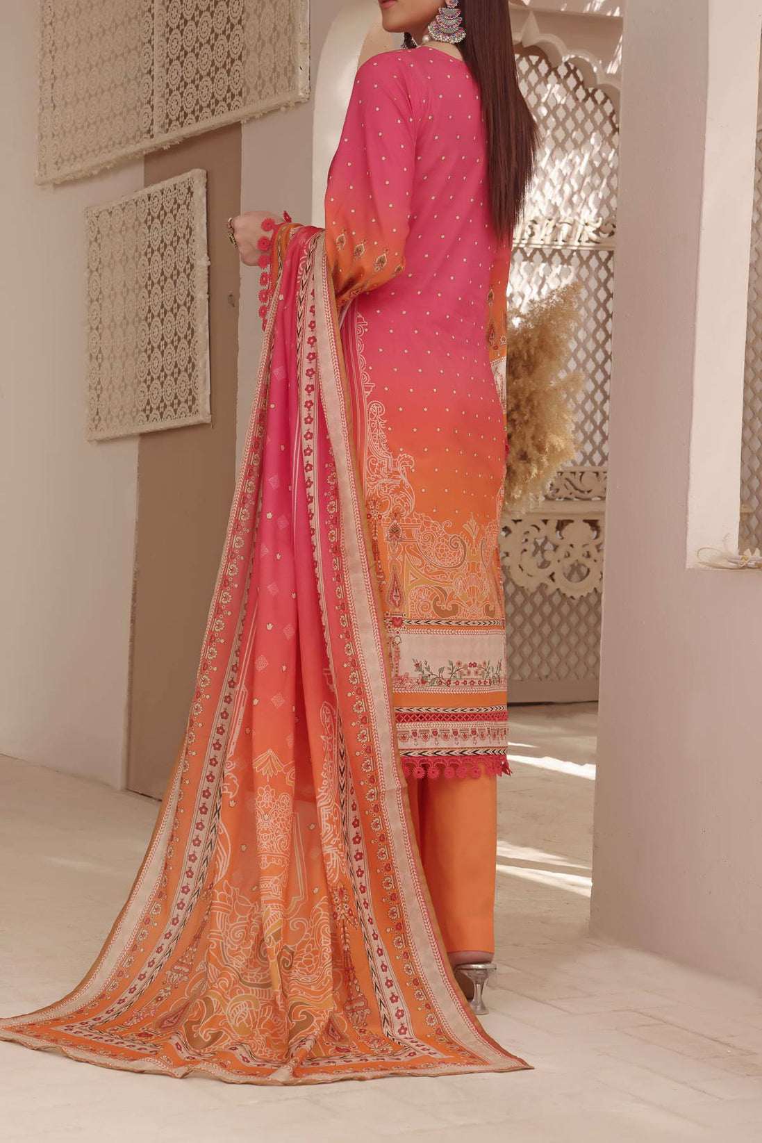 Misri Digital Print Lawn'23 D#16 Orange
