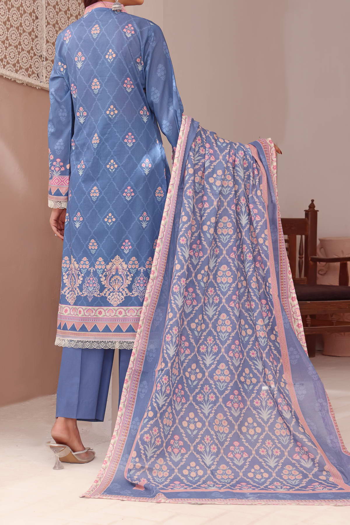 Misri Digital Print Lawn'23 D#05 B Grey