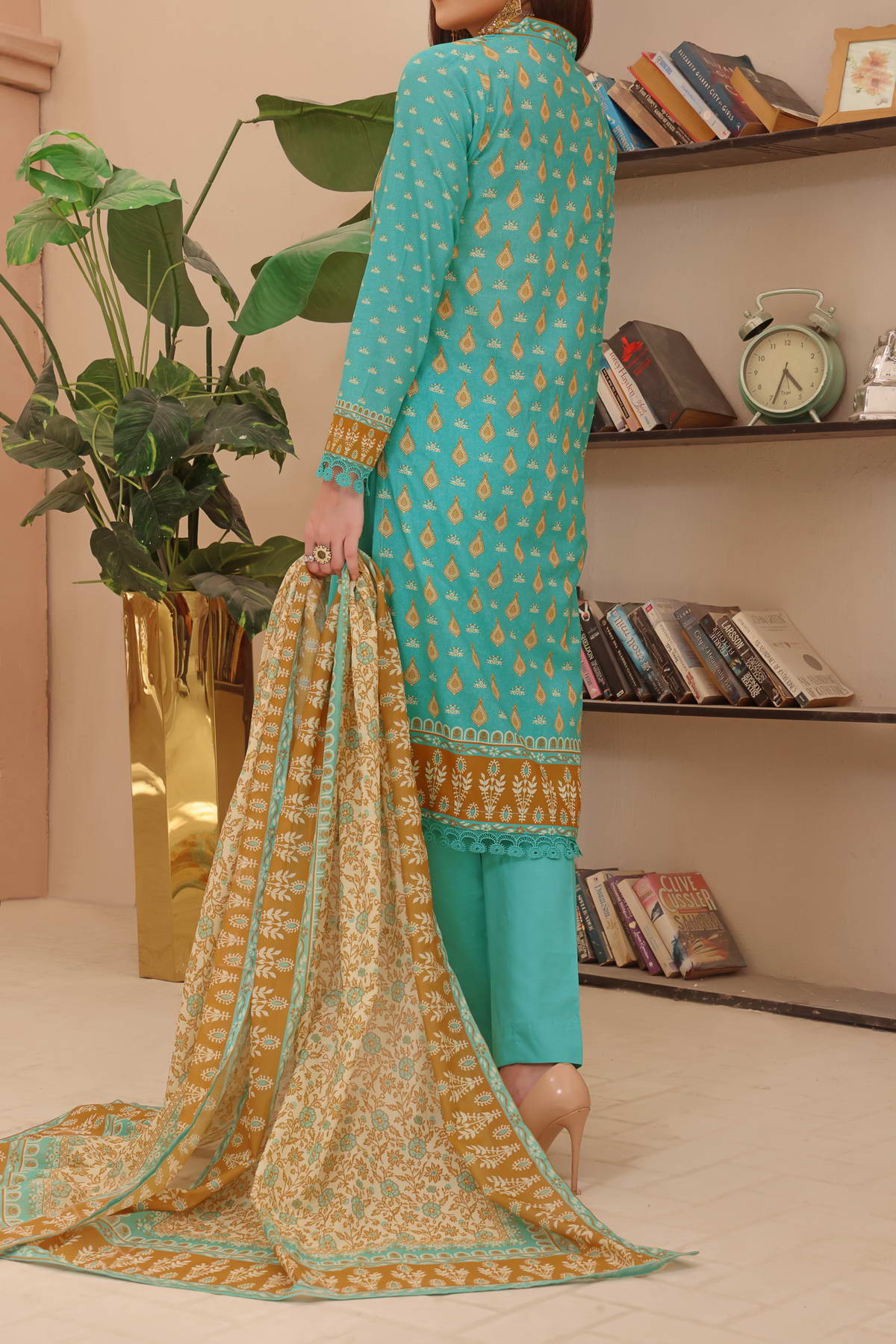 Misri Digital Print Lawn'23 D#15 Sea Green