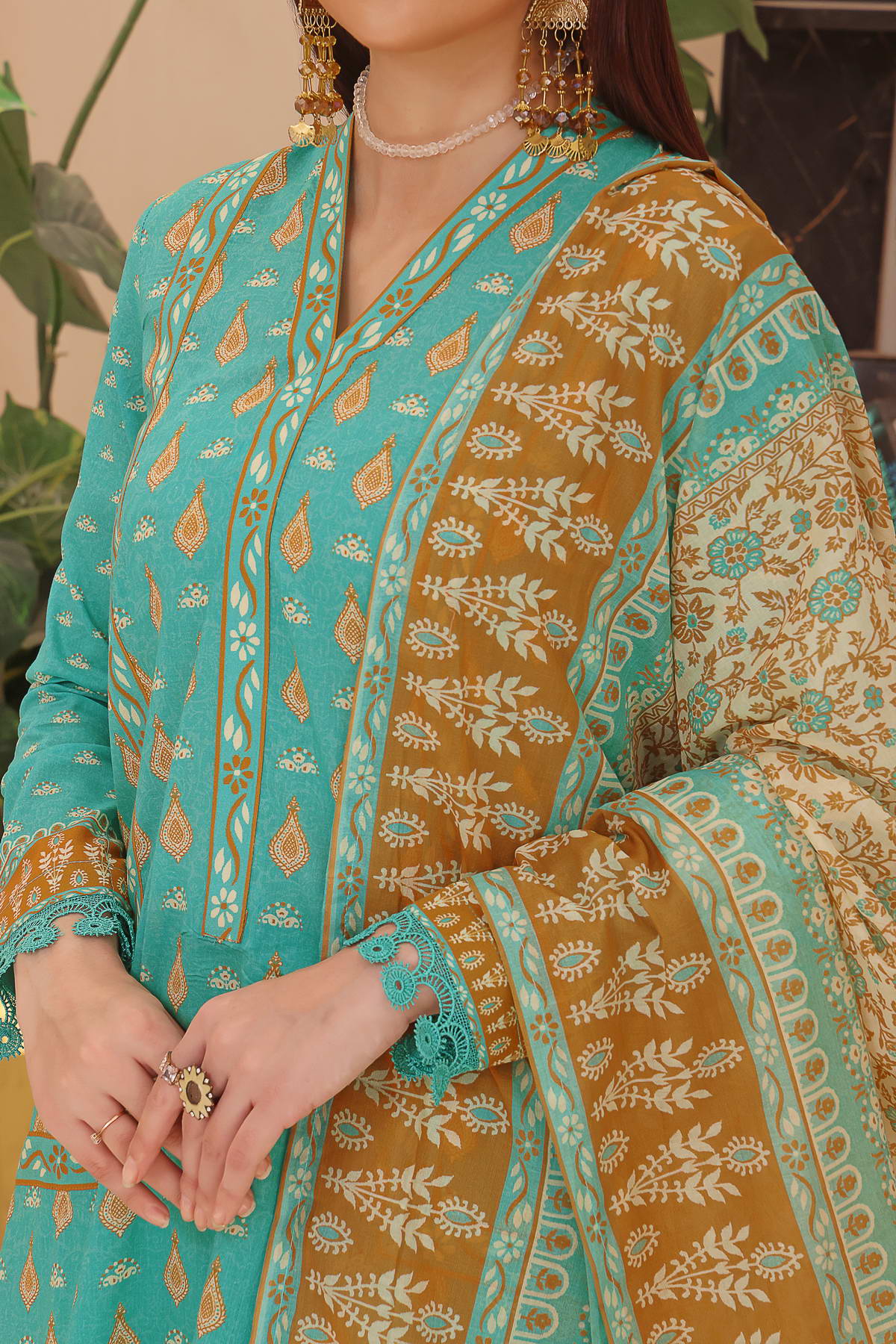Misri Digital Print Lawn'23 D#15 Sea Green