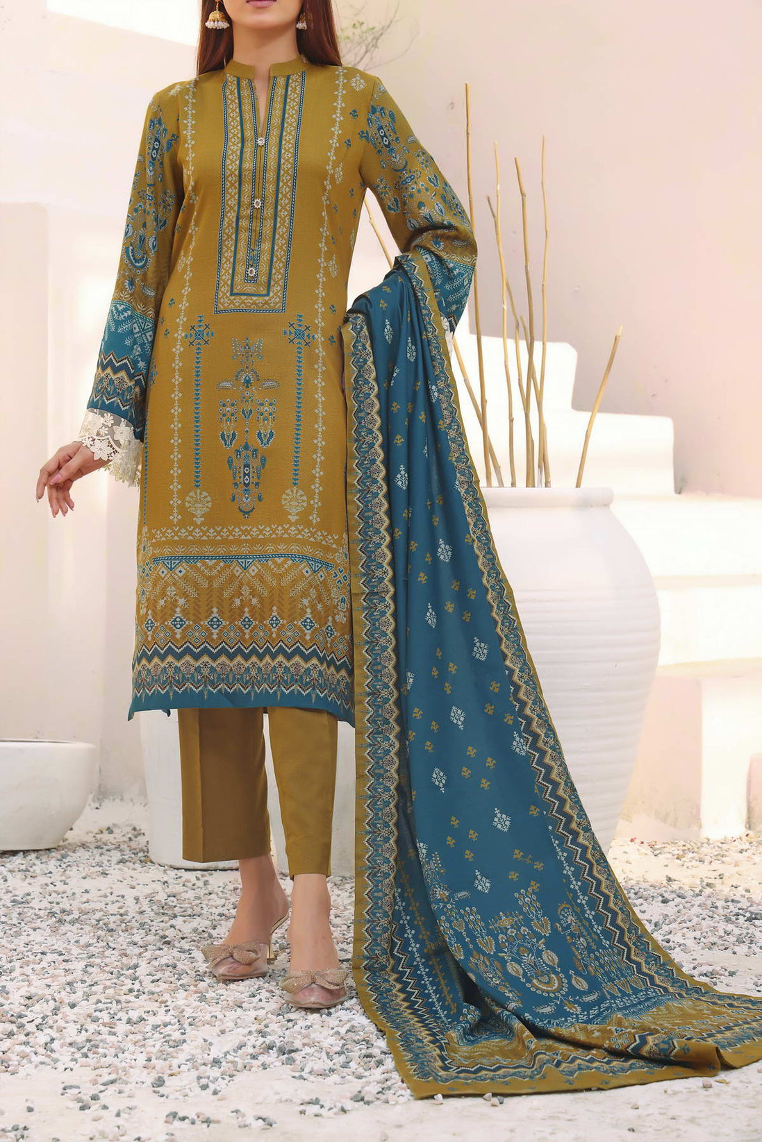 VS Digital Print Dhanak`23 D#24 (Mehndi)