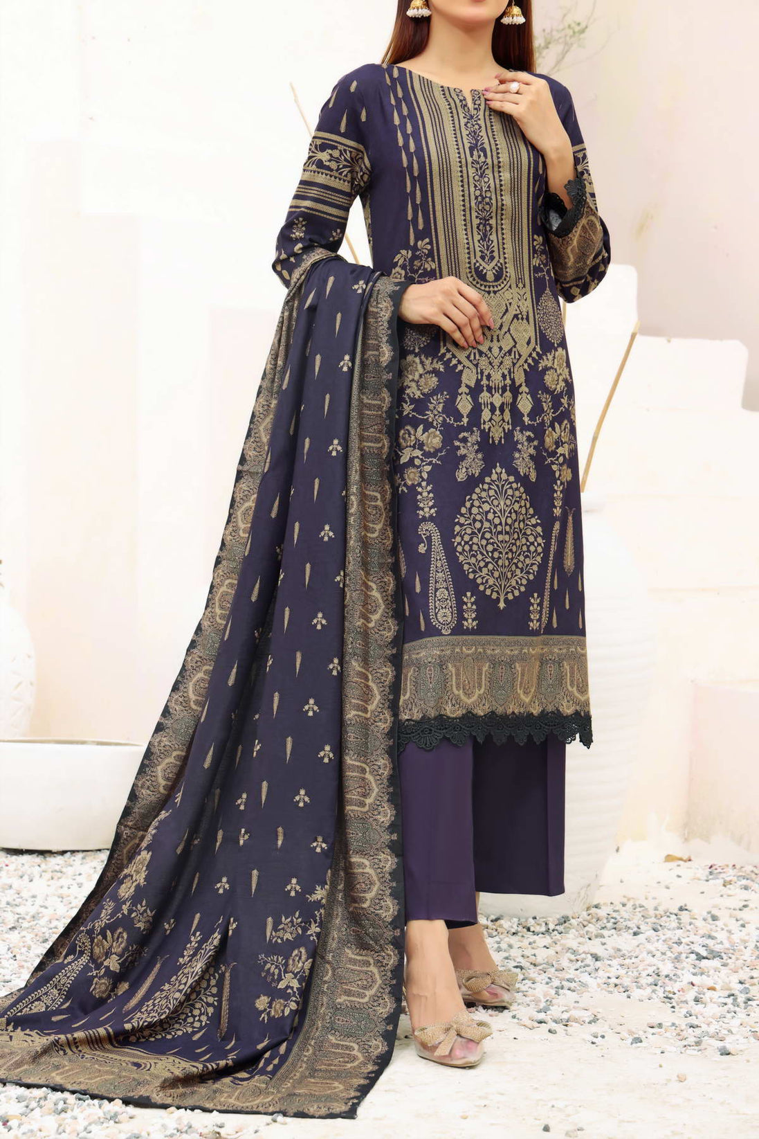 VS Digital Print Dhanak`23 D#28 (D Purple)