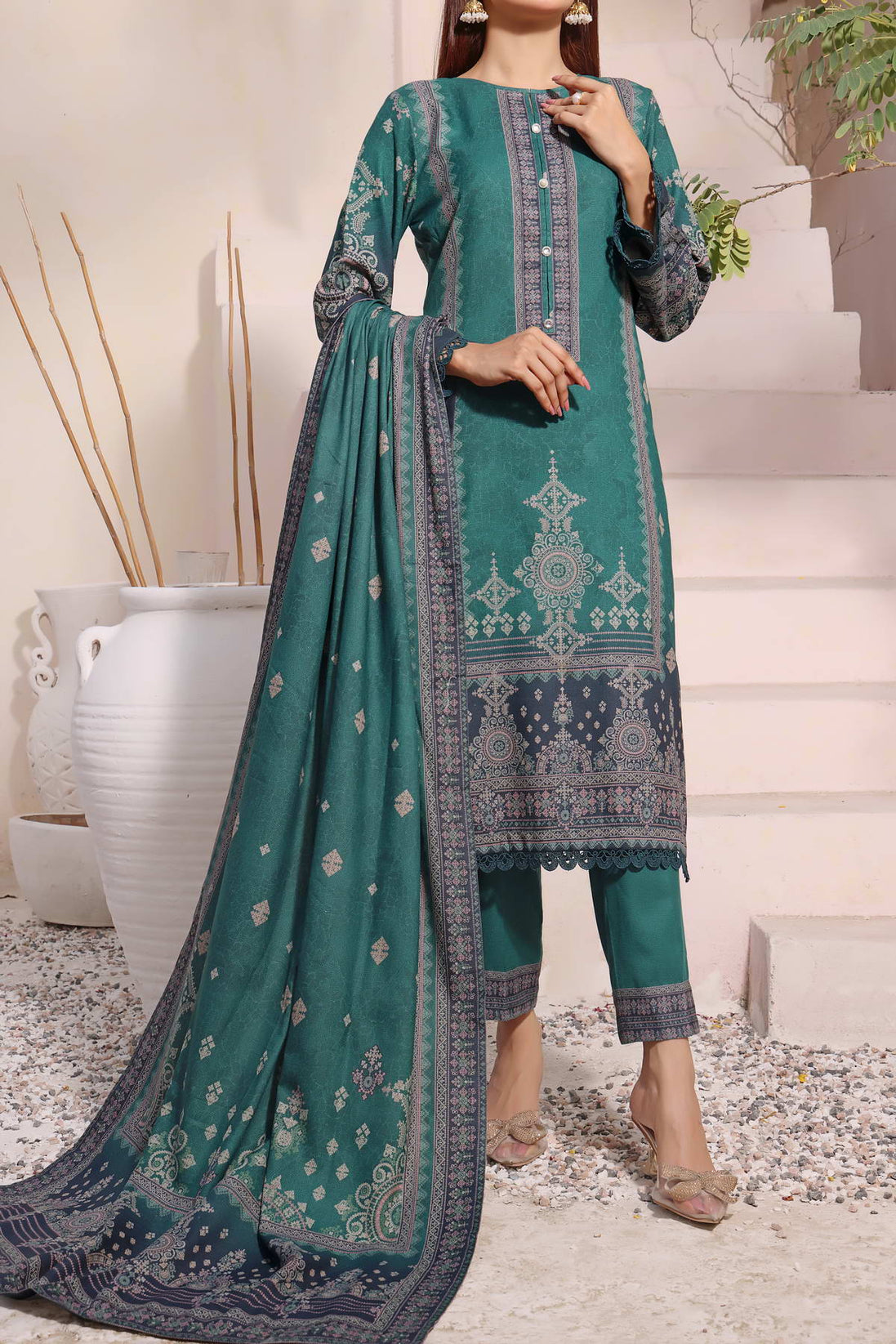 VS Digital Print Dhanak`23 D#22 (Sea Green)