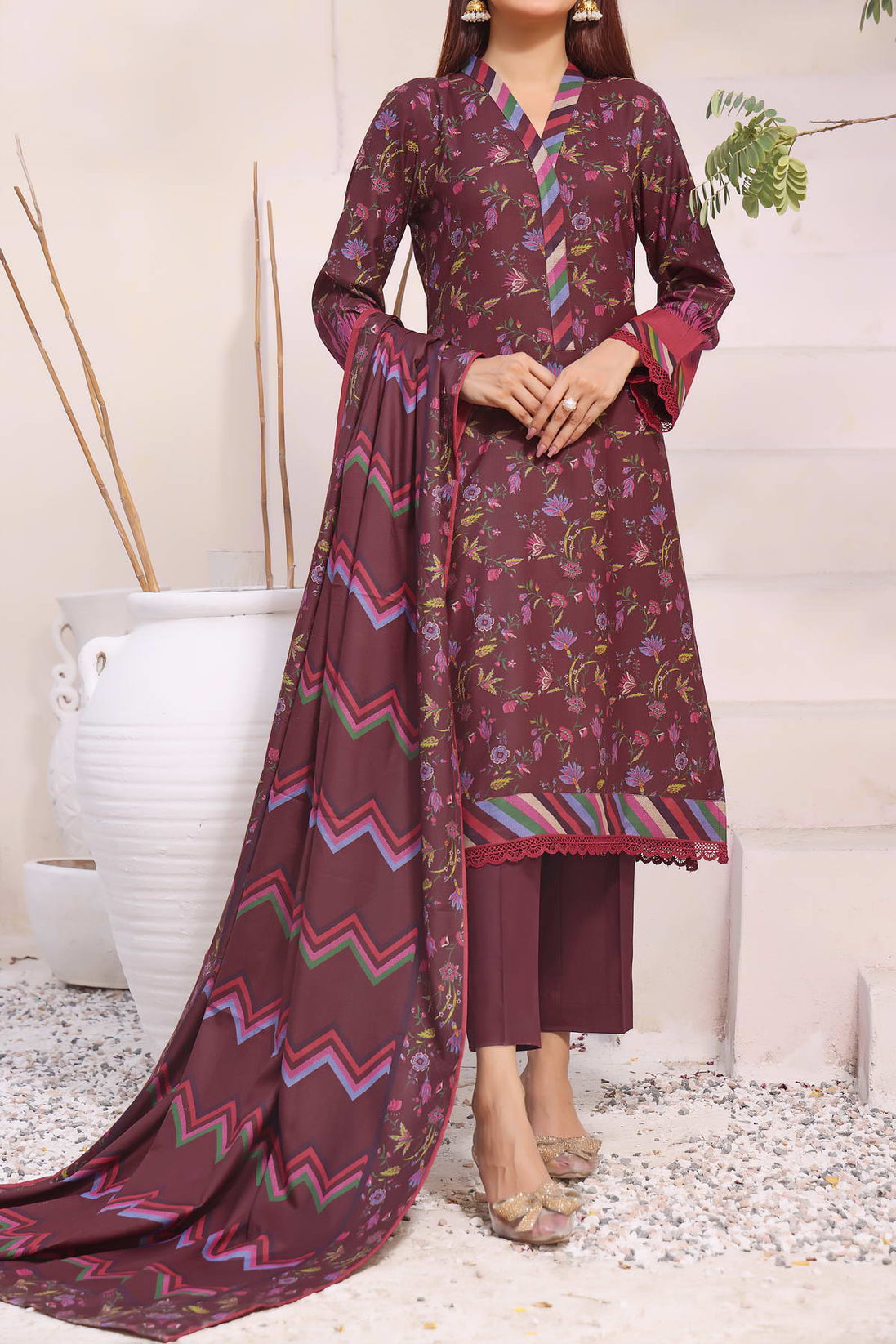 VS Digital Print Dhanak`23 D#30 (Maroon)
