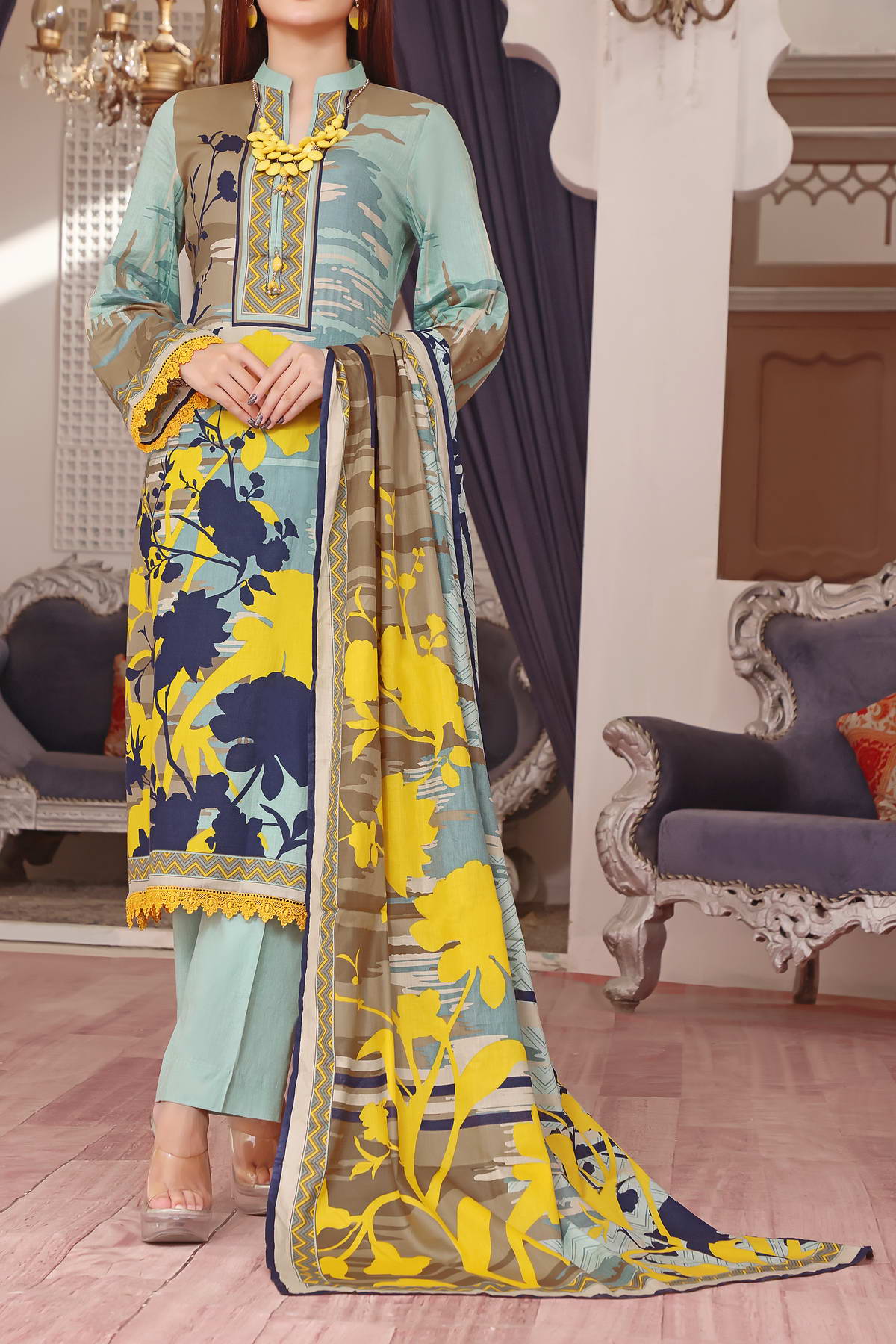 Daman Print Lawn`23 D#1538 L Ferozi