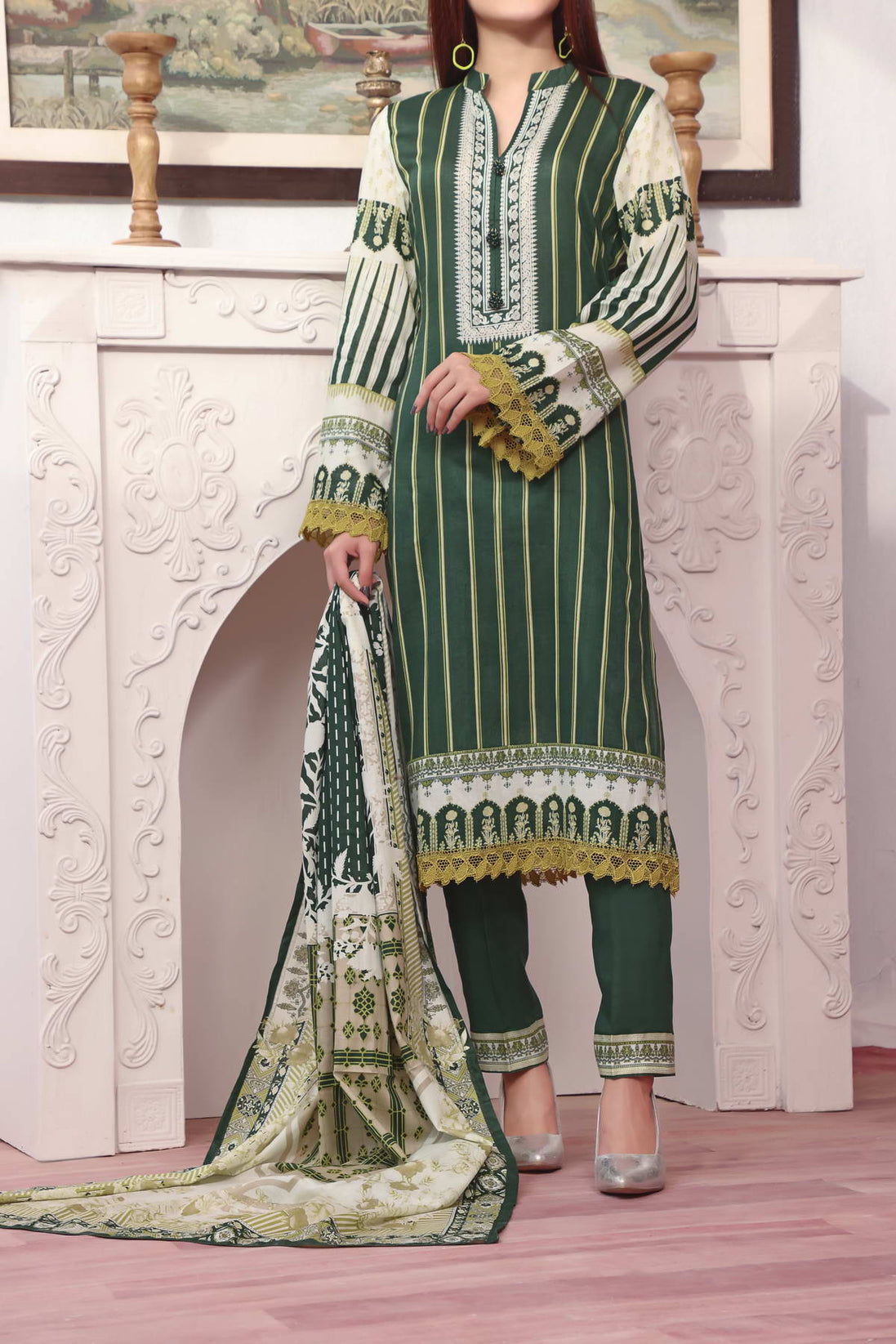 Daman Print Lawn`23 D#1537 Green