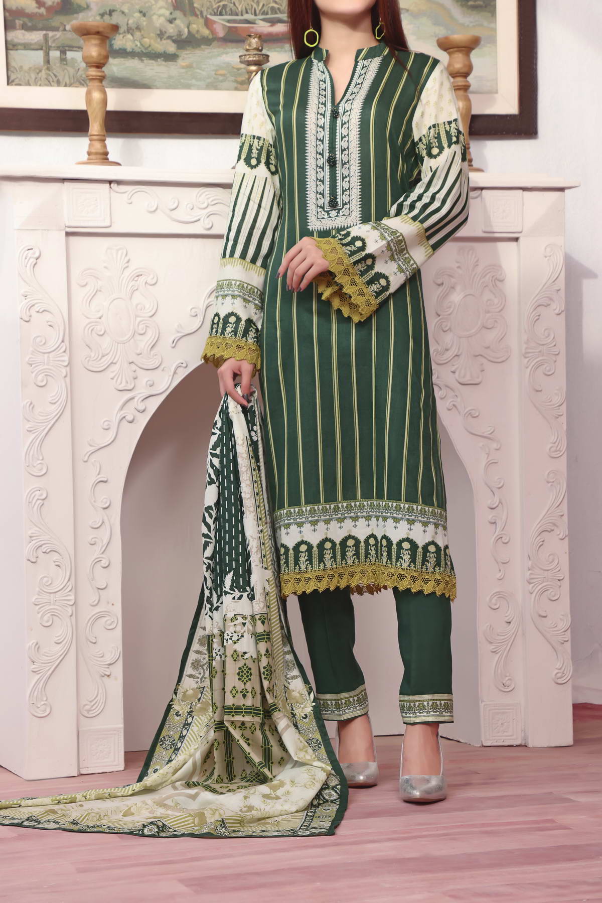 Daman Print Lawn`23 D#1537 Green