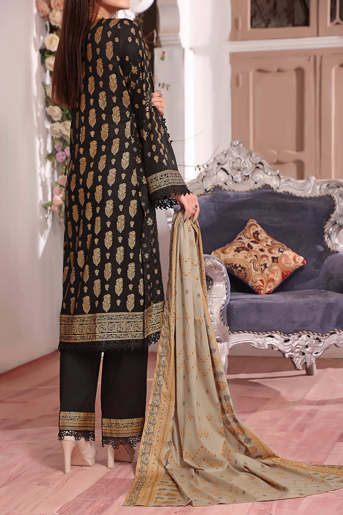 Daman Print Lawn`23 D#1539 Black