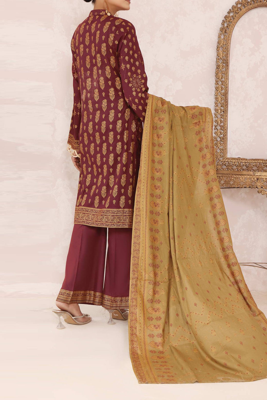 Daman Print Lawn`23 D#1539 Maroon