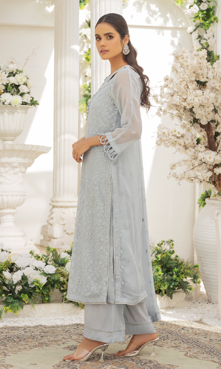 Afreen Emb Chiffon`23 LIGHT GREY