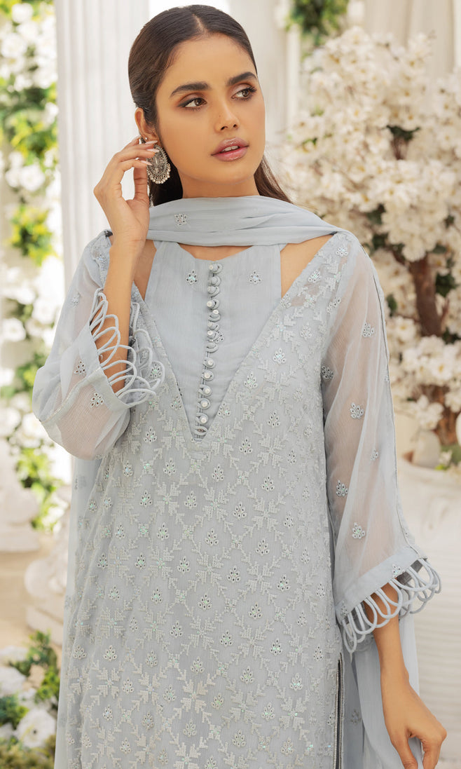 Afreen Emb Chiffon`23 LIGHT GREY