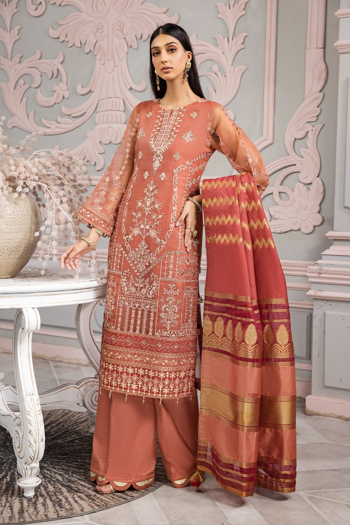Alizeh Wasal Miras Chiffon'22 D#02 NARANJ