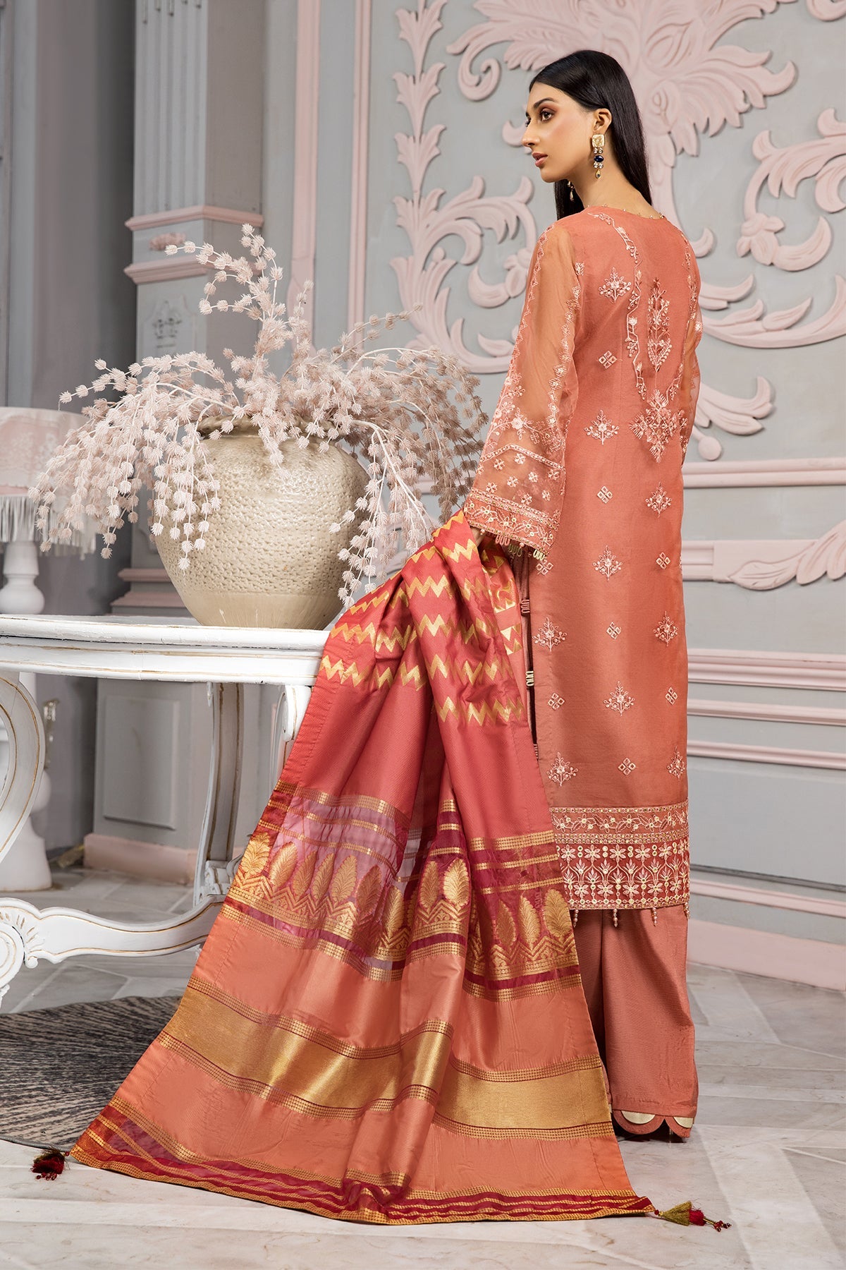 Alizeh Wasal Miras Chiffon'22 D#02 NARANJ