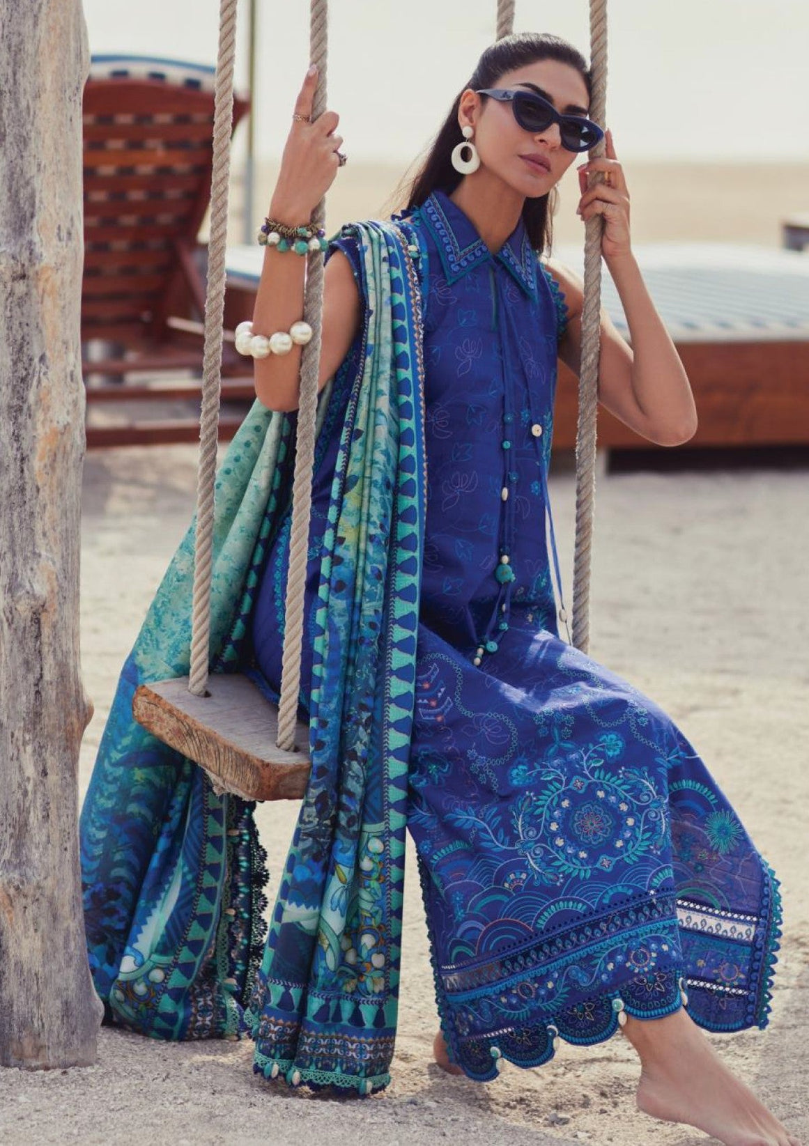 Farah Talib Aziz WES Luxury'25 FTL25#06 - Beryl Deep Blue