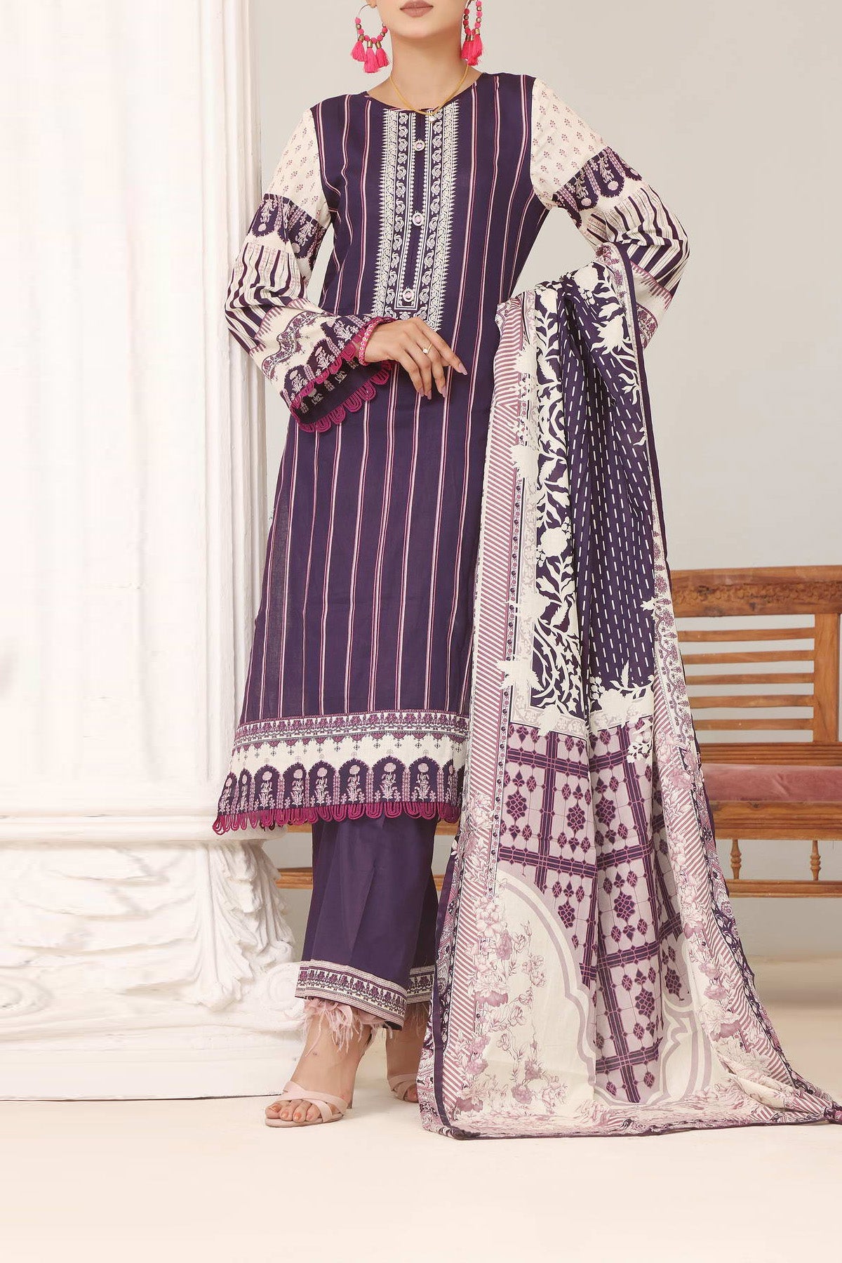 Daman Print Lawn`23 D#1537 D Purple