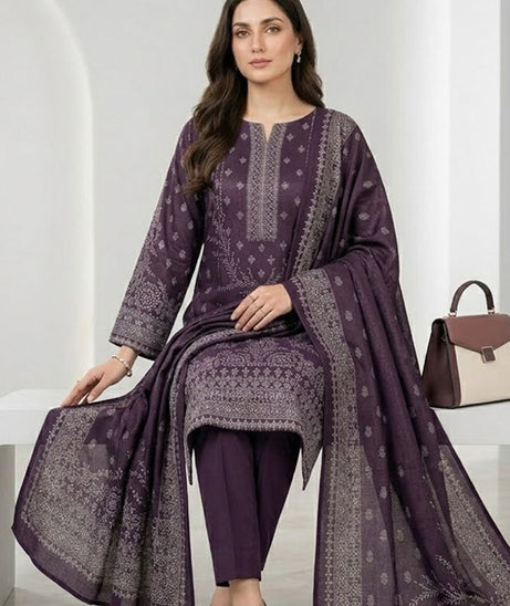 BR Bismal Dhanak'26 3Pcs D#3 Purple
