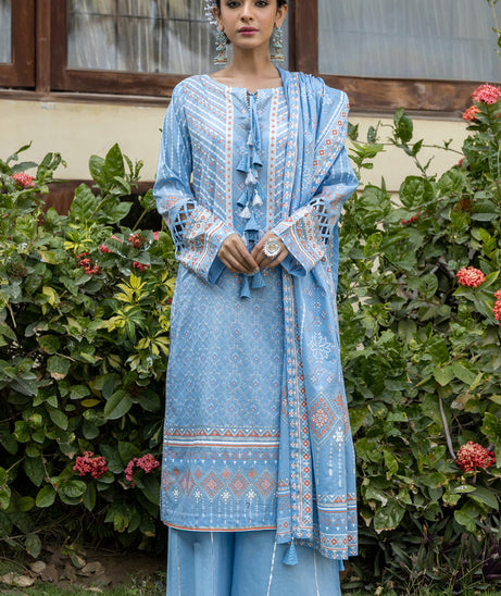 Lakhany Print Lawn`22 D#3013 L Blue