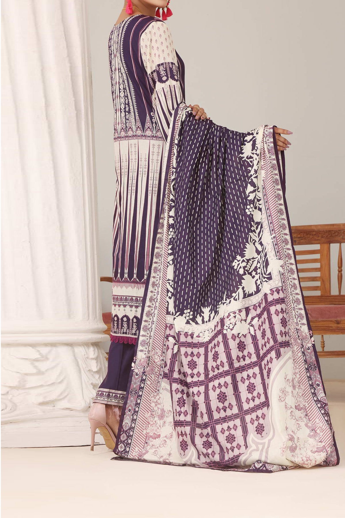 Daman Print Lawn`23 D#1537 D Purple