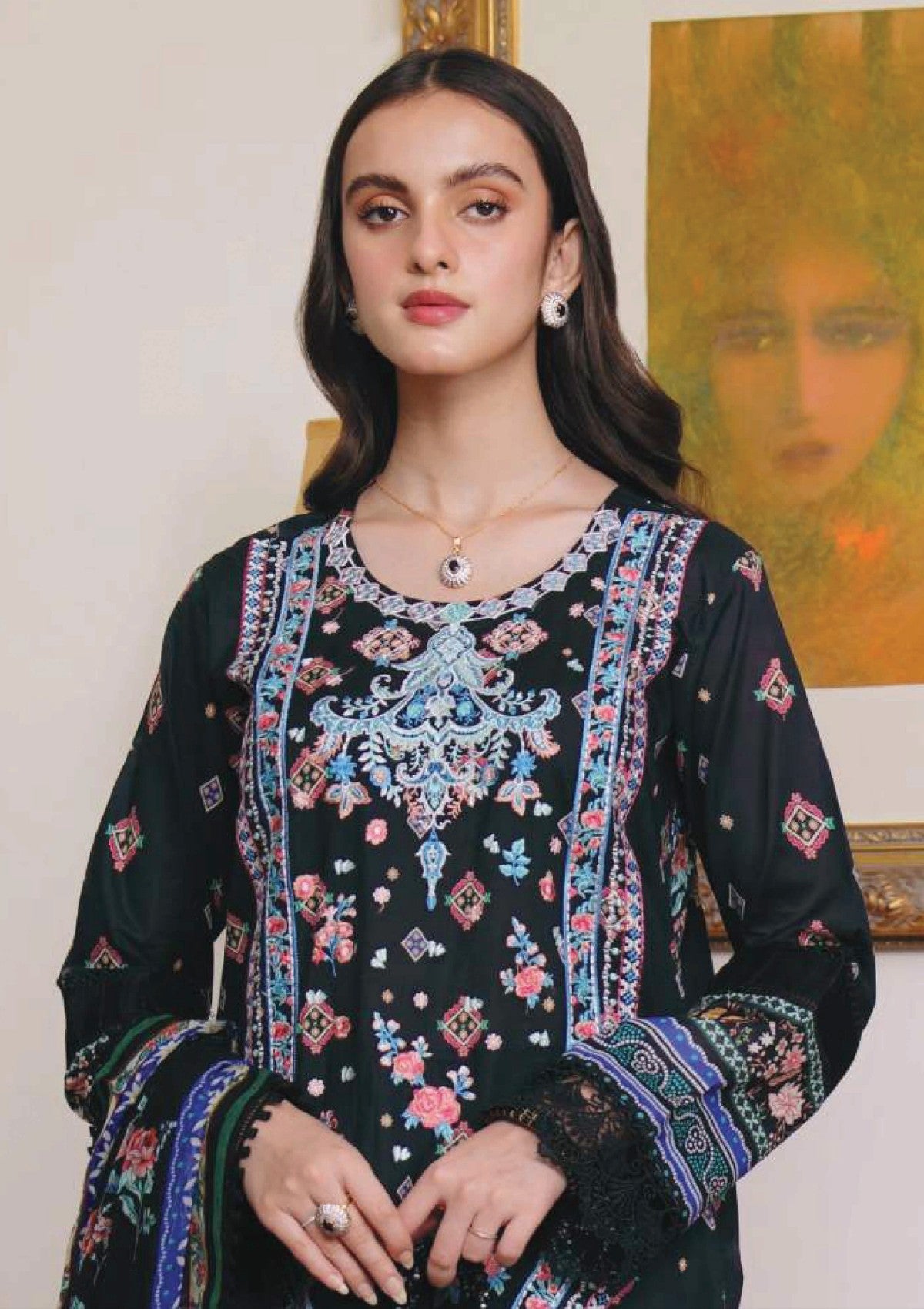 Meerak Summer Wine Lawn'25 (Black Rose)