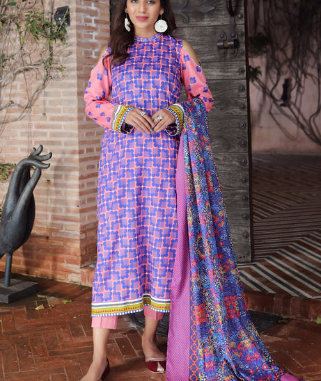 Lakhany Komal Lawn`22 D#2031 Peach Pink