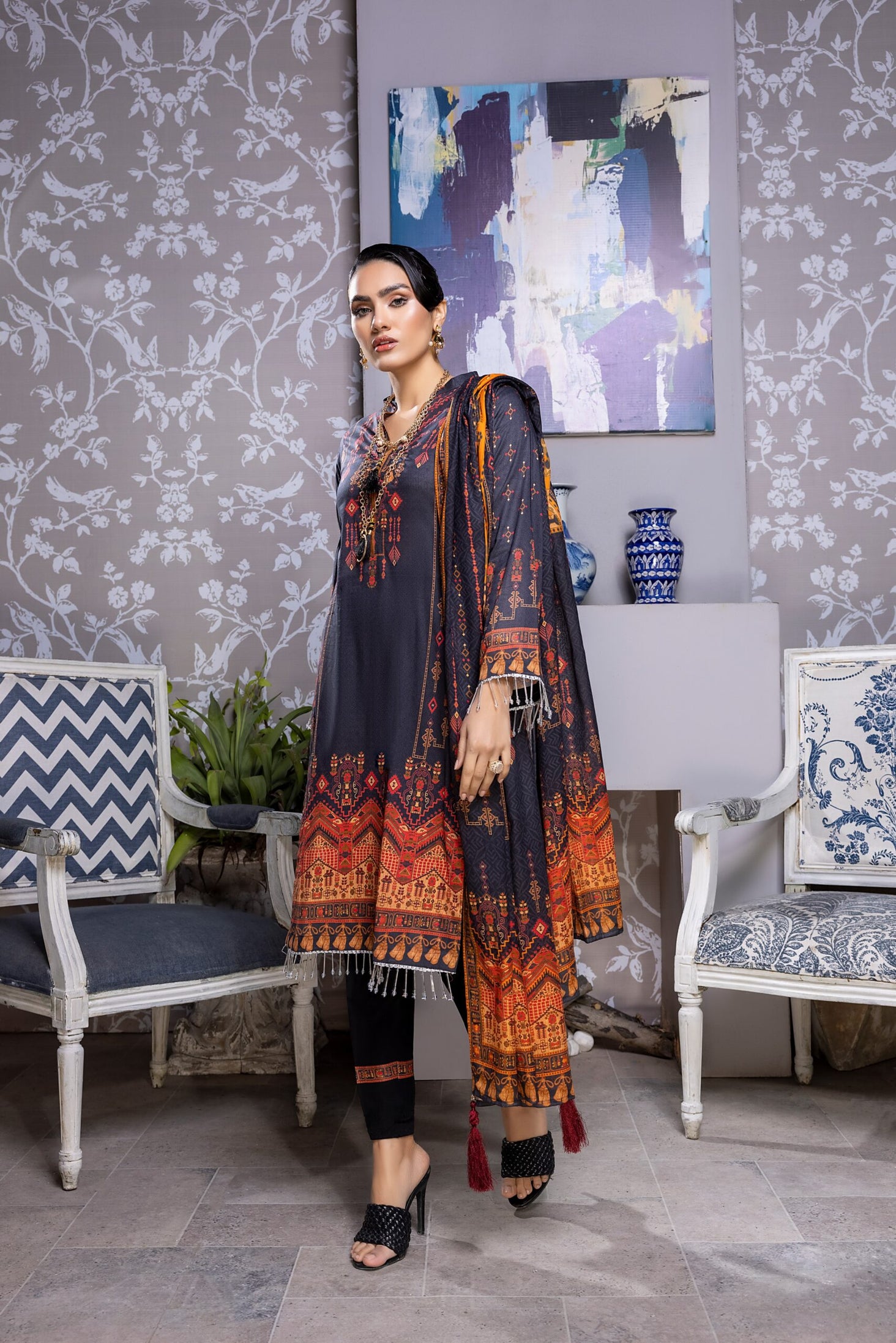 Salina Digital Print Lawn'22 Vol-2 Black