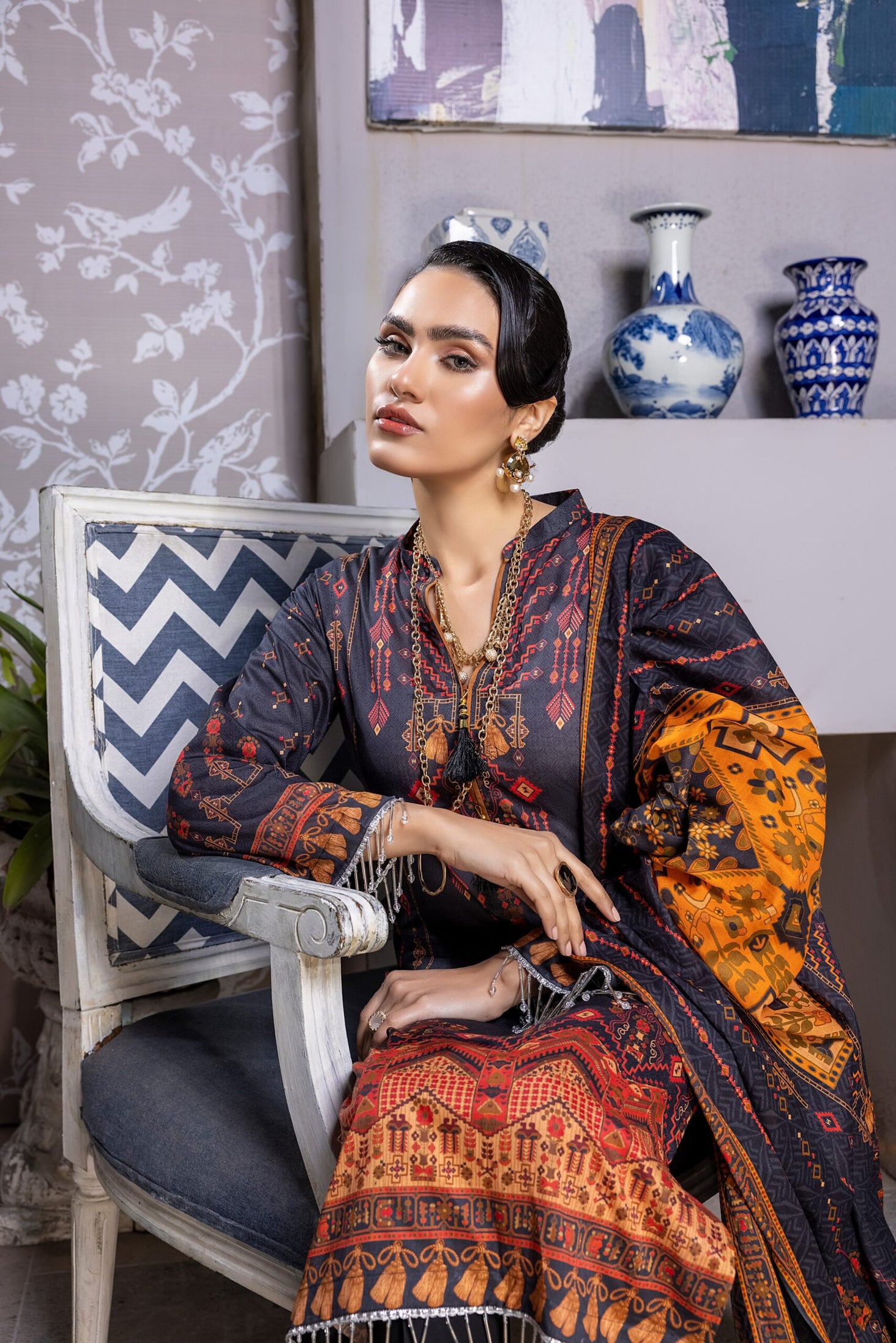 Salina Digital Print Lawn'22 Vol-2 Black