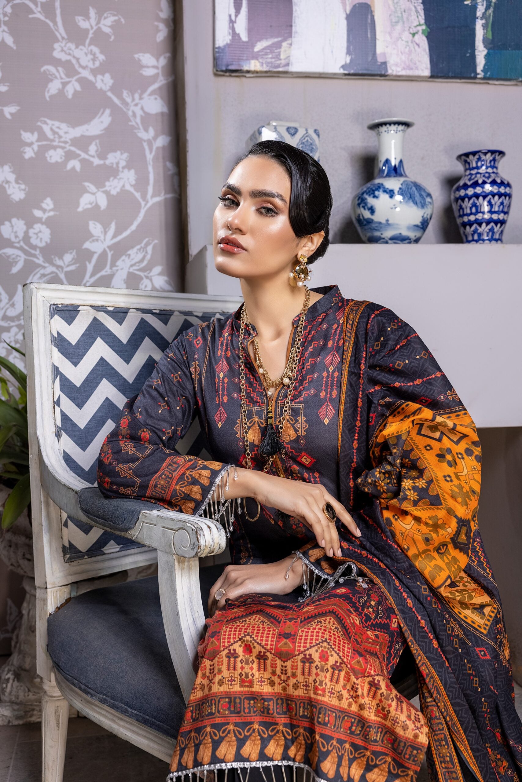 Salina Digital Print Lawn'22 Vol-2 Black