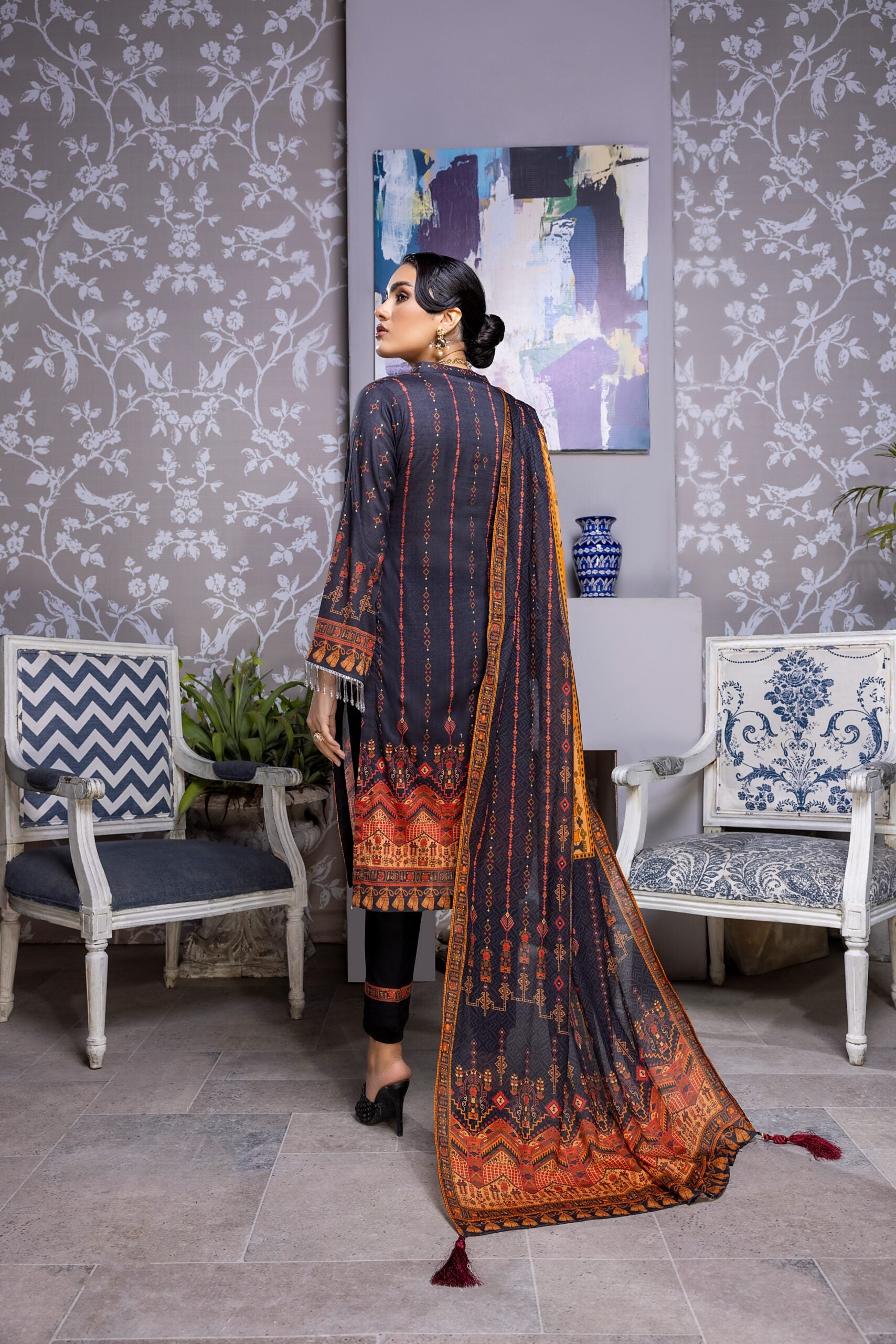 Salina Digital Print Lawn'22 Vol-2 Black