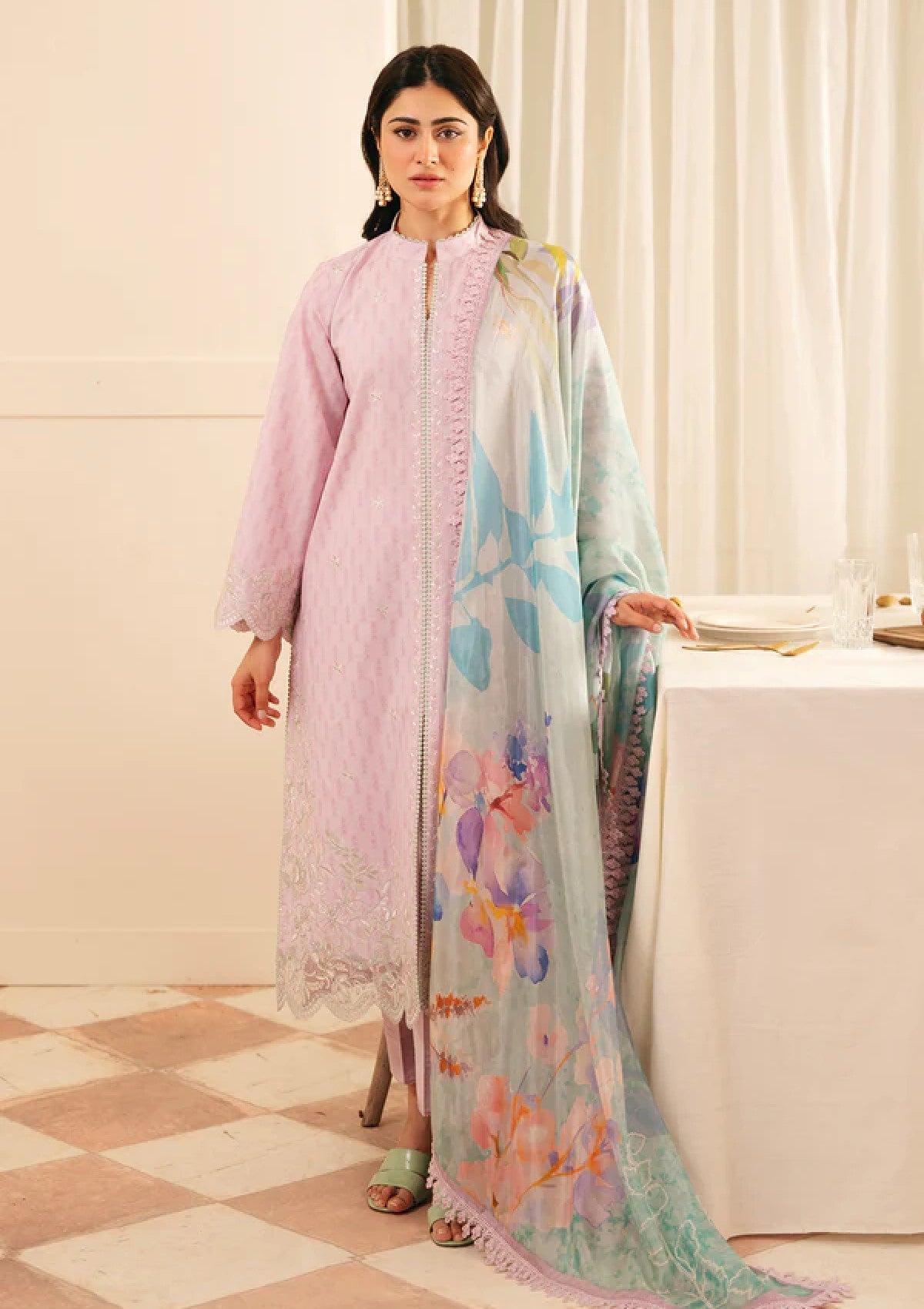 Sahar Jacquard Emb Lawn`25 FL#02