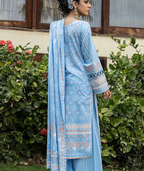 Lakhany Print Lawn`22 D#3013 L Blue
