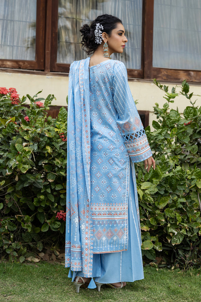 Lakhany Print Lawn`22 D#3013 L Blue