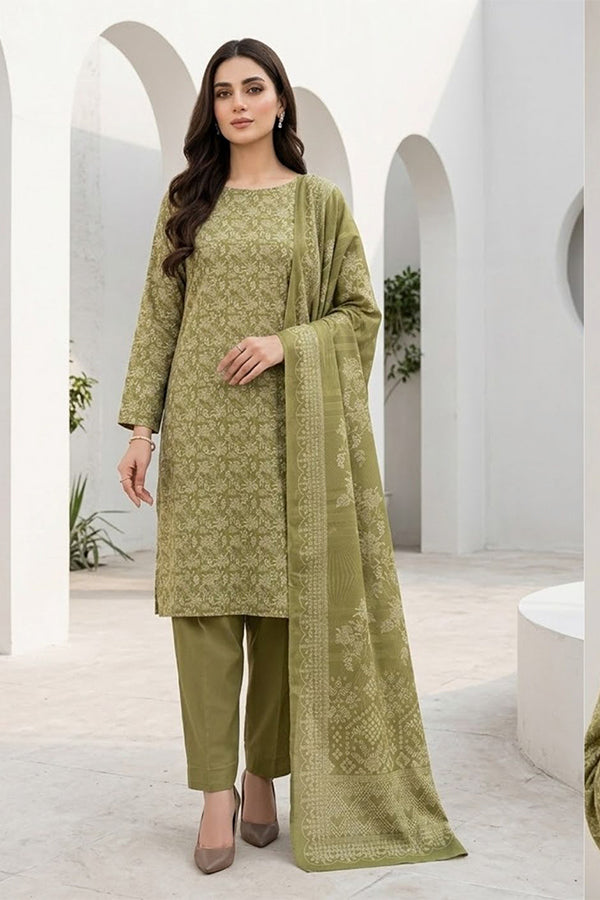 BR Sehar Dhanak'26 3Pcs D#6 (M Green)