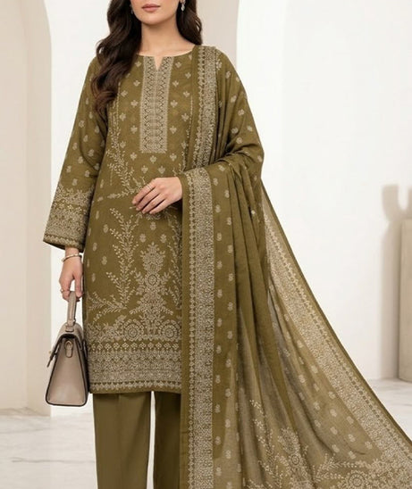 BR Bismal Dhanak'26 3Pcs D#6 Mehndi