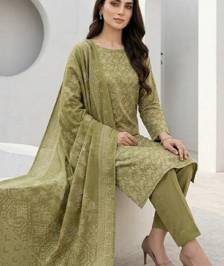 BR Sehar Dhanak'26 3Pcs D#6 (M Green)