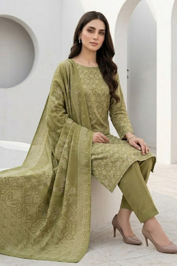 BR Sehar Dhanak'26 3Pcs D#6 (M Green)