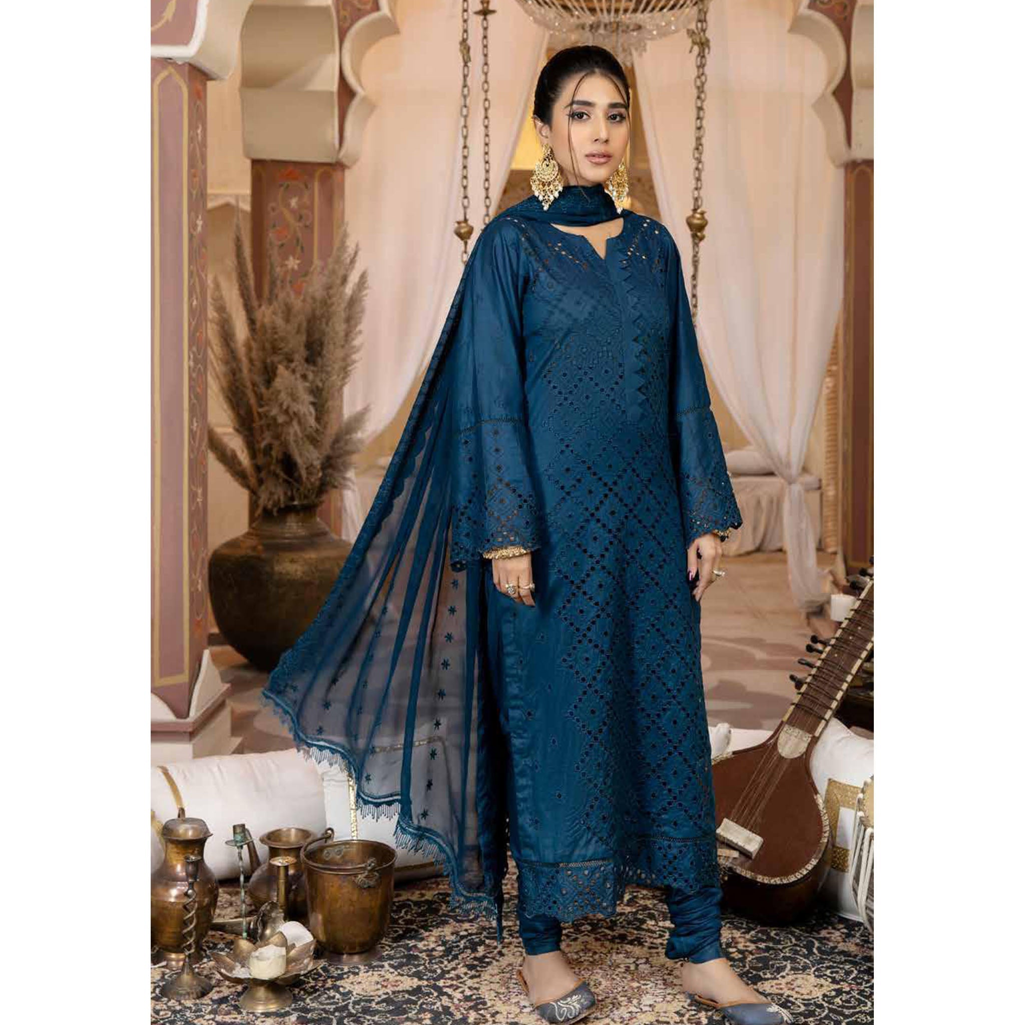 RA Aafreen C/Kari Emb Lawn`22 (Vol-3) AF#18