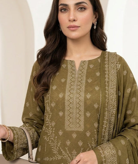 BR Bismal Dhanak'26 3Pcs D#6 Mehndi