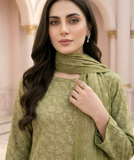 BR Sehar Dhanak'26 3Pcs D#6 (M Green)