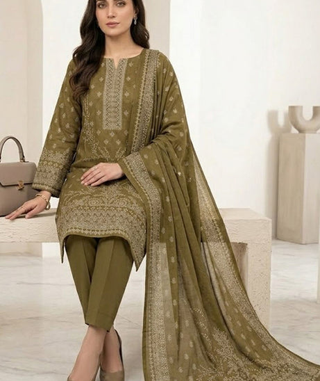 BR Bismal Dhanak'26 3Pcs D#6 Mehndi