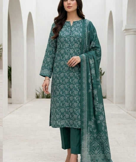 BR Sehar Dhanak'26 3Pcs D#7 (Green)