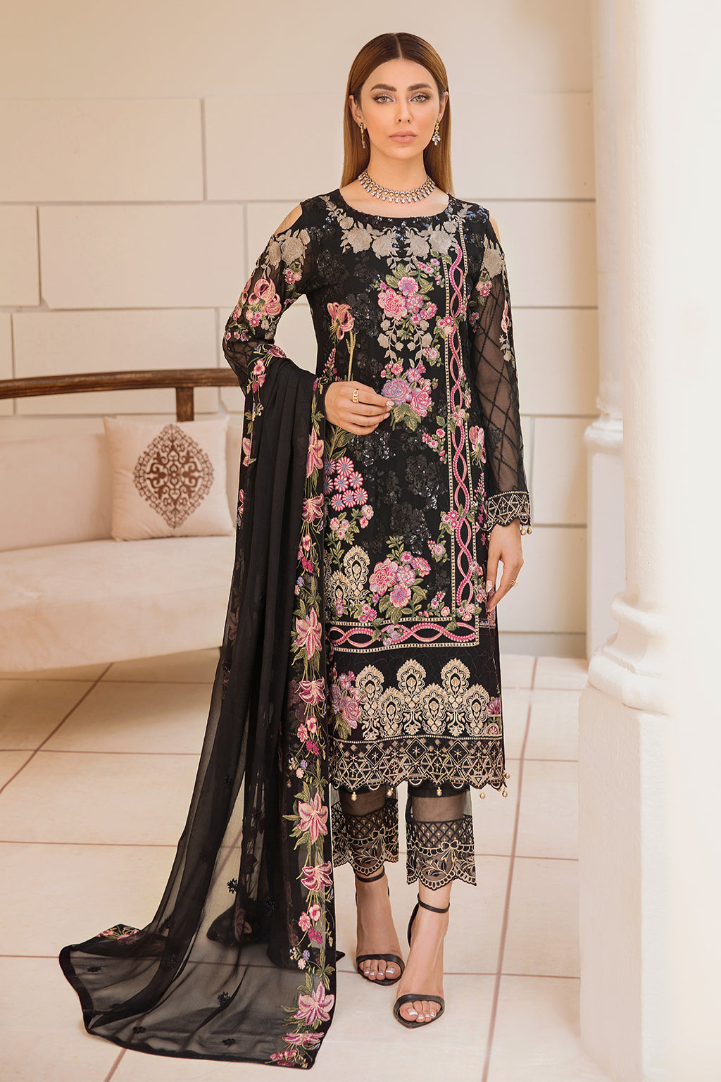 Ramsha Chevron L/Chiffon`22 D#405 (Vol-4)