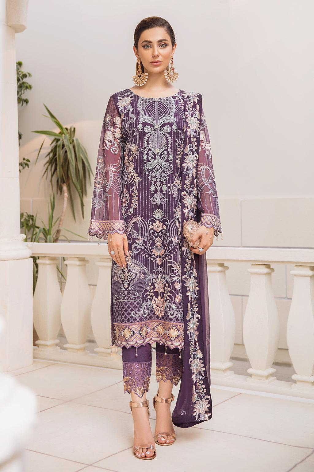 Ramsha Chevron L/Chiffon`22 D#408 (Vol-4)