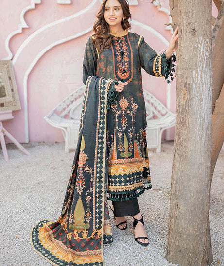 Firdous Print Lawn`22 D#2378 Black